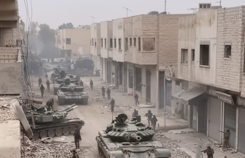 مقطع دخول أرتال من الجيش السوري إلى الحسكة مولد بالـAI