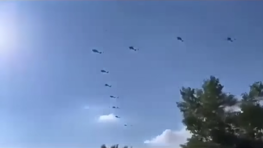 هل يظهر الفيديو توجه مروحيات إسرائيلية نحو سوريا؟