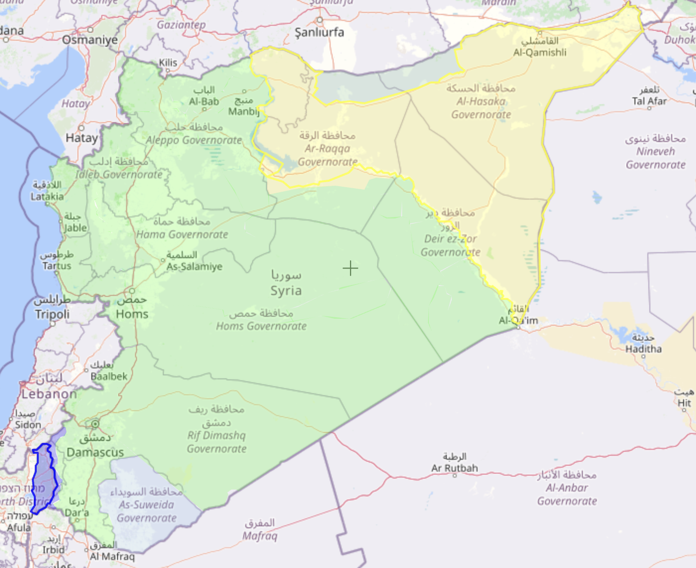 خريطة السيطرة بحسب Liveumap
