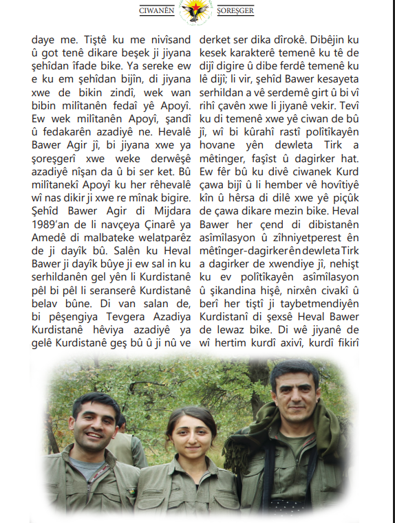 قصص المقاتلين الذين هجروا اهلهم في سبيل الالتحاق بحروب حزب العمال ضمن المجلة