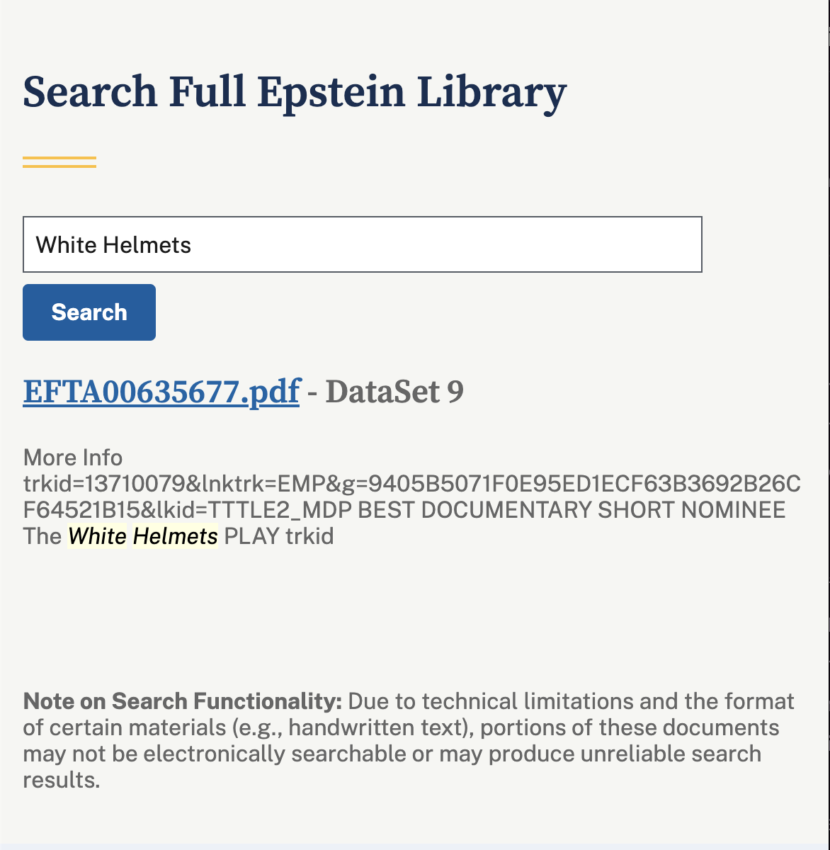 نتيجة واحد مرتبطة بمنظمة الخوذ البيضاء.