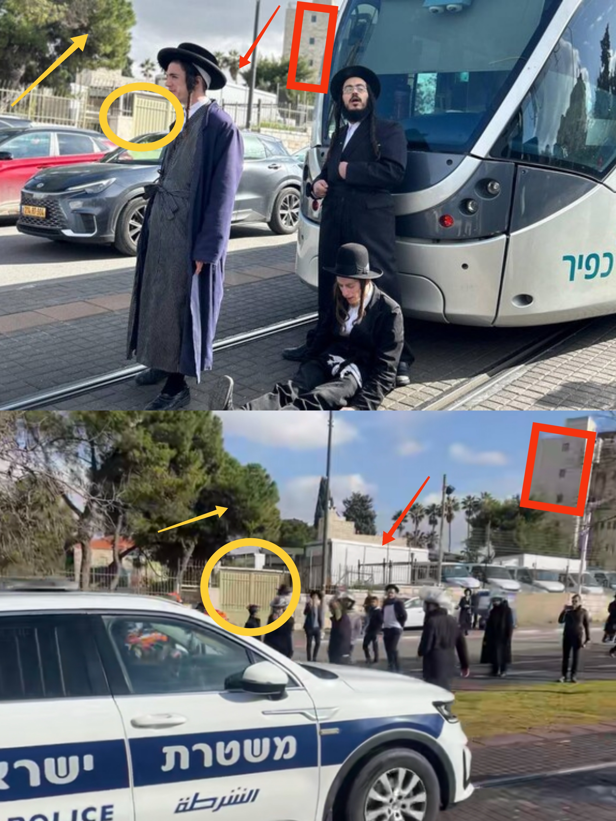 تطابق في المعالم بين لقطة من الفيديو المتداول وصورة من احتجاج على تشريح لجثتي طفلين