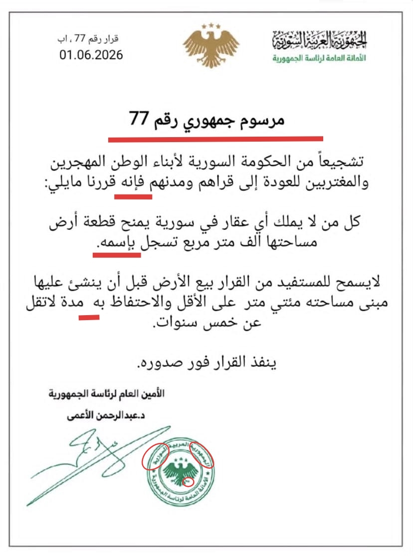 أخطاء في المرسوم المتداول