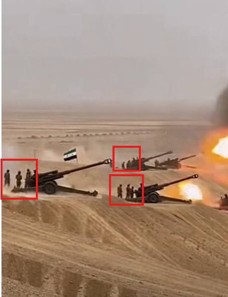 حركة غير طبيعية للجنود لحظة القصف