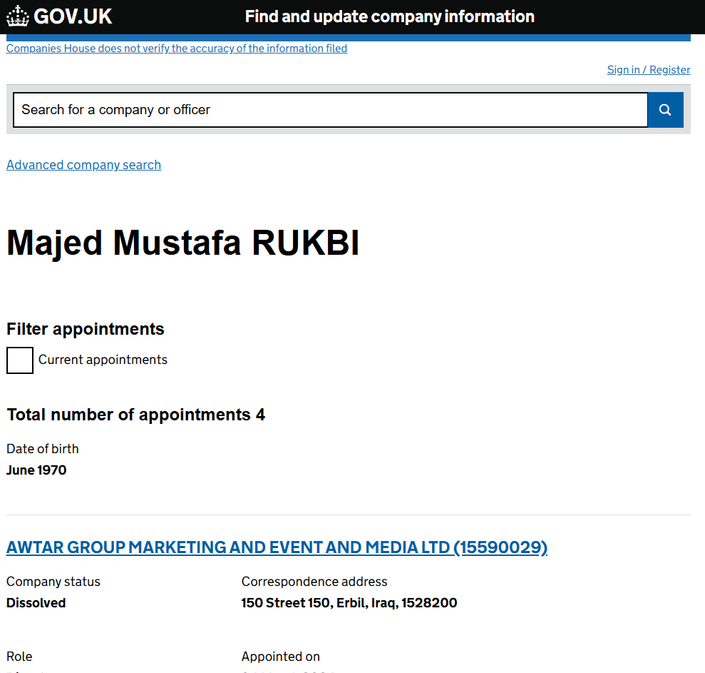 الشركات التي أسسها الركبي في المملكة المتحدة
