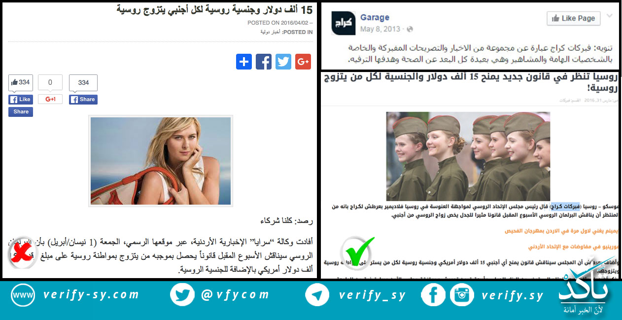 خبر منح الجنسية الروسية ومبلغاً من المال لمن يتزوج روسية ساخر