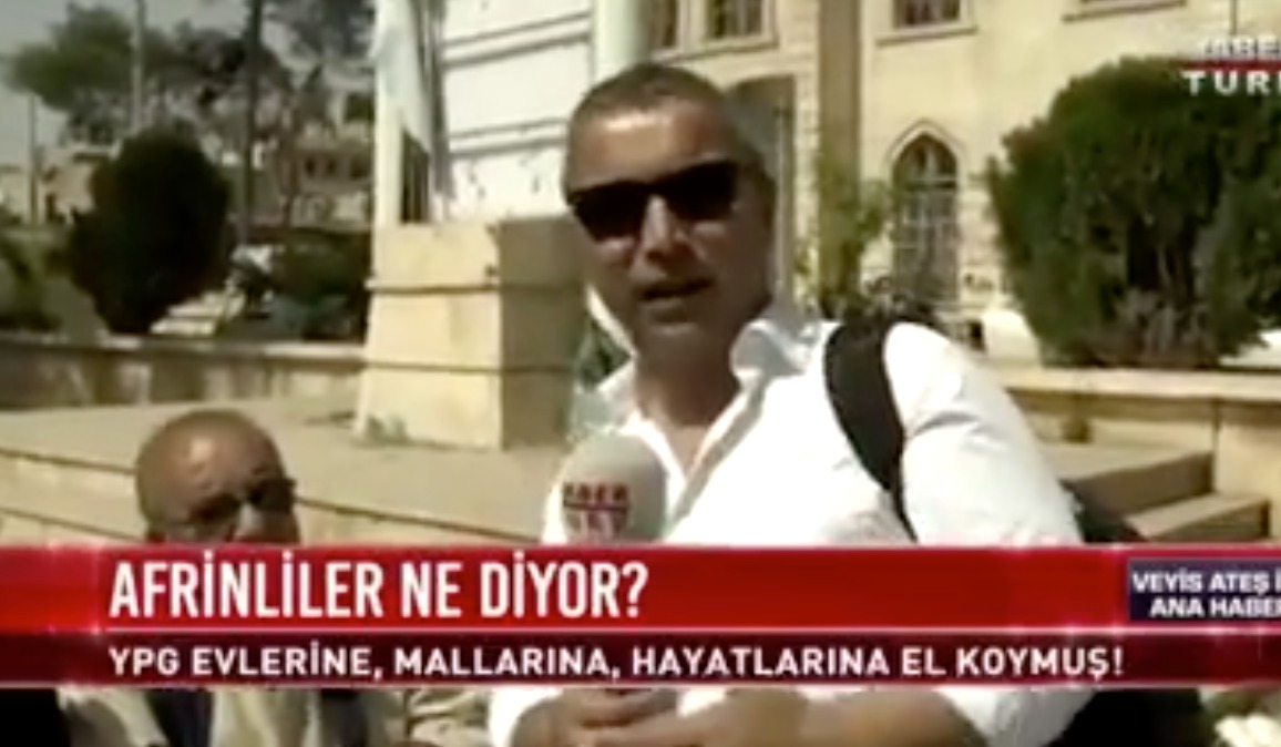 مترجم على قناة تركية يزوّر شهادة رجل في عفرين لتصبح ضد مسلحي "YPG"