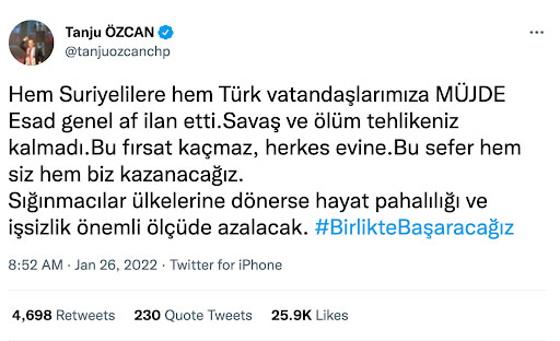 رئيس بلدية بولو التركية يحرض ضد اللاجئين السوريين | تويتر