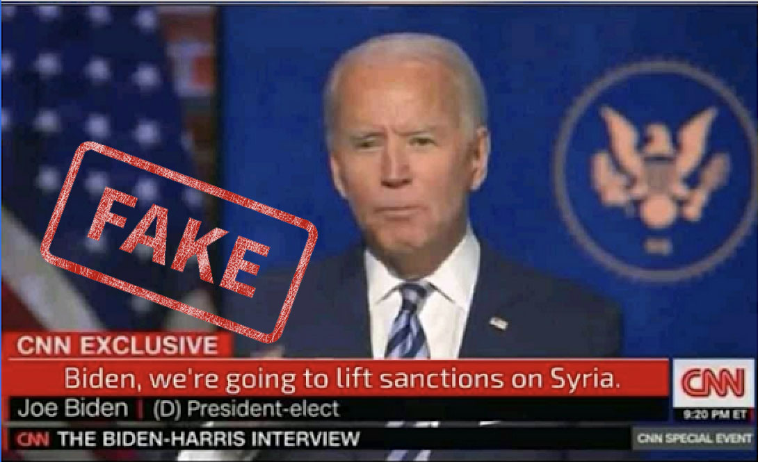 جو بايدن لم يعلن عن رفع العقوبات الاقتصادية المفروضة على سوريا