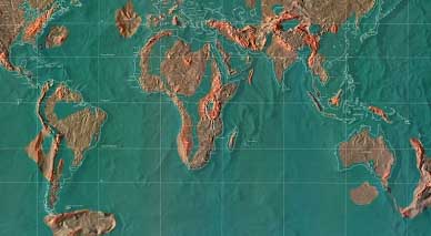 هل تظهر هذه الخريطةُ الأرضَ بعد ذوبان الجليد في القطبين؟