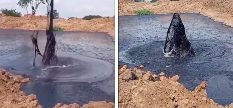 الفيديو ليس لخروج النفط الخام من باطن الأرض في جبال كابار التركية