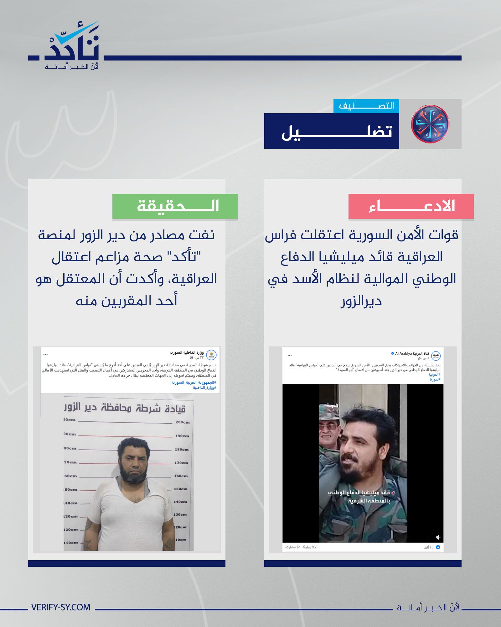 ما حقيقة اعتقال فراس العراقية قائد "الدفاع الوطني" في ديرالزور؟