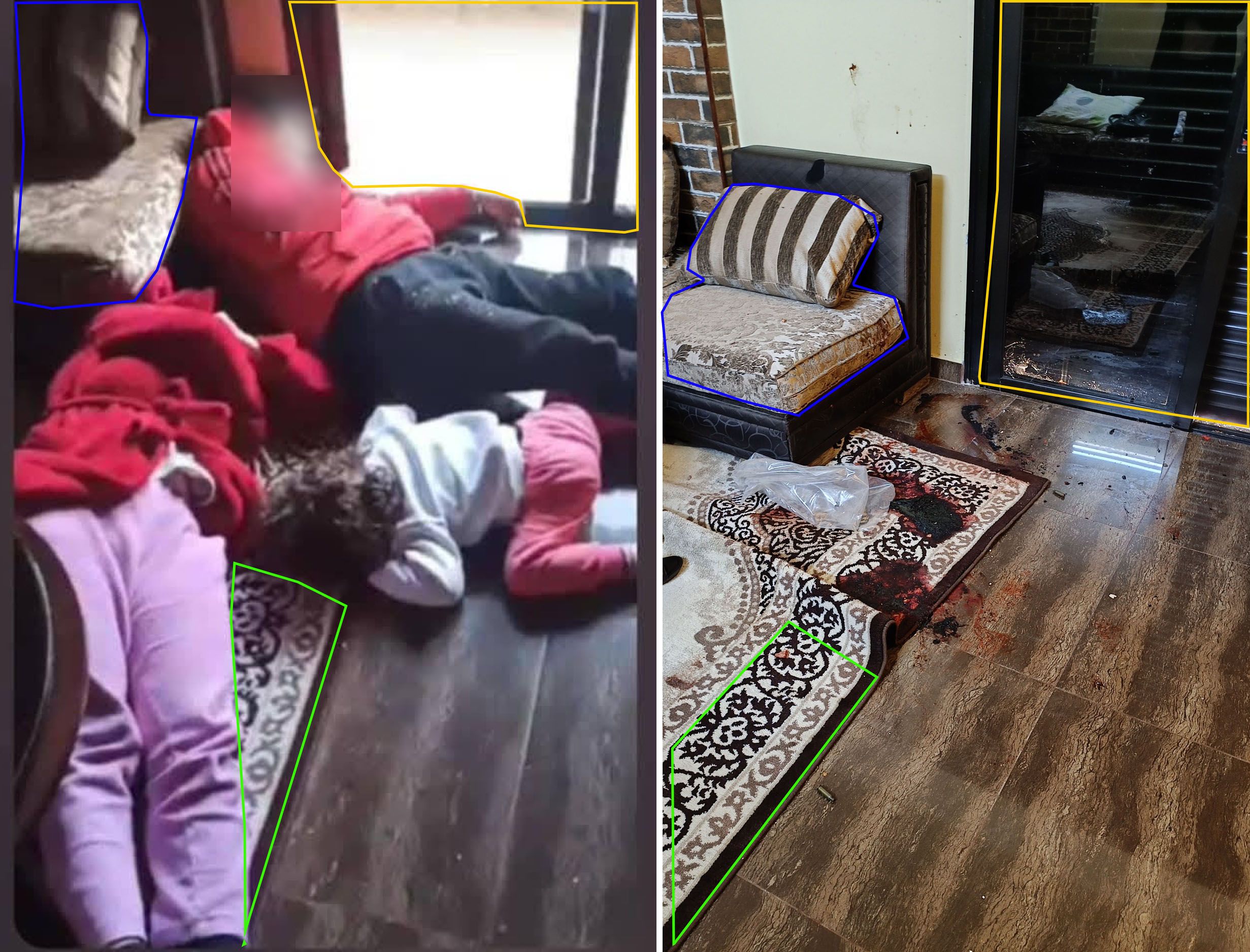 This is a photo of the victims of the crimes that took place in the Syrian coastal region.