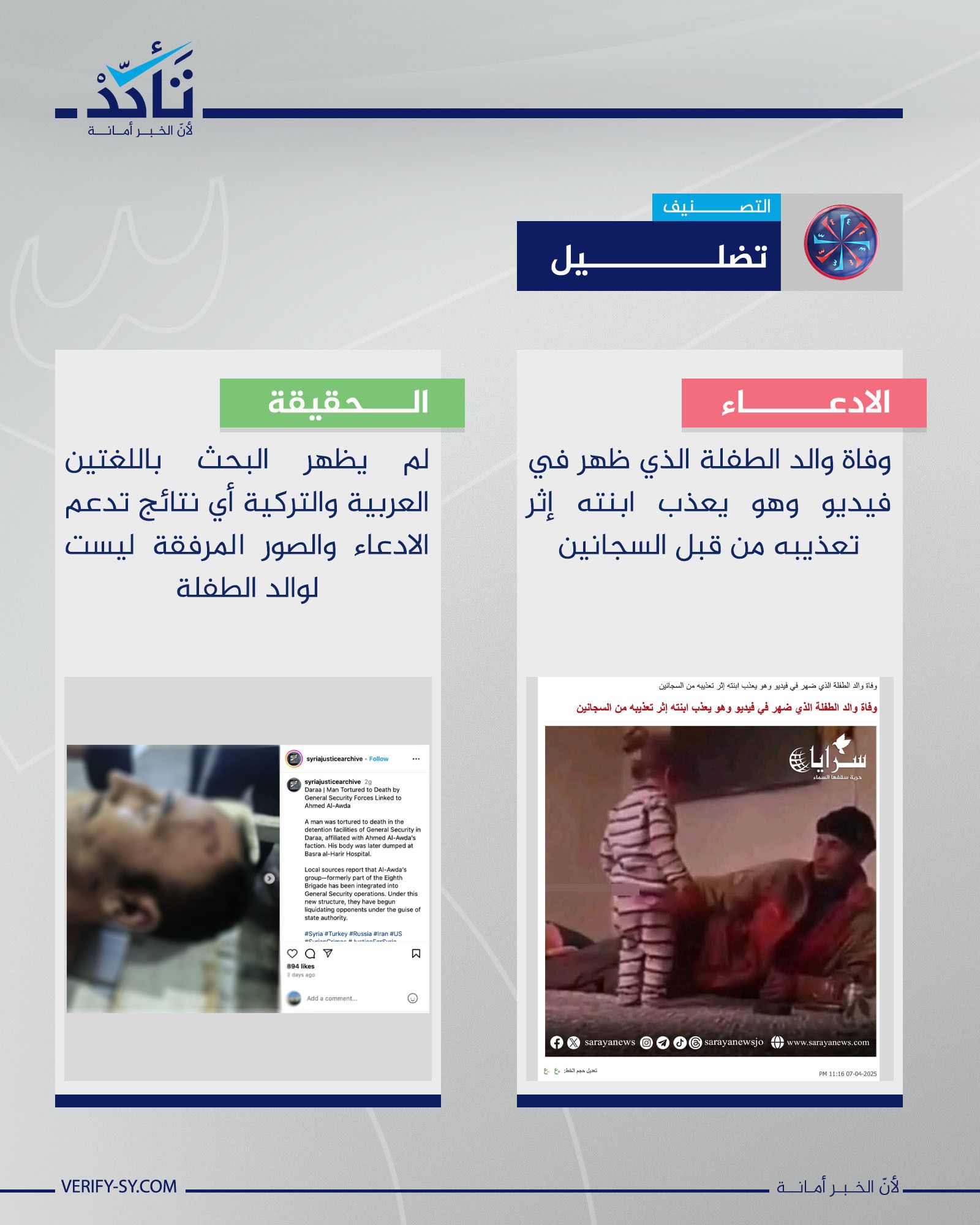 ما حقيقة وفاة والد الطفلة المعنَّفة في تركيا؟